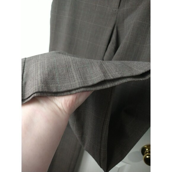 JM Collection Brown Black Green Plaid Button Clasp Zip Trouser Pants. Size 12 - Picture 5 of 12